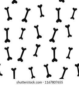 Black bone. Vector seamless pattern for Halloween.