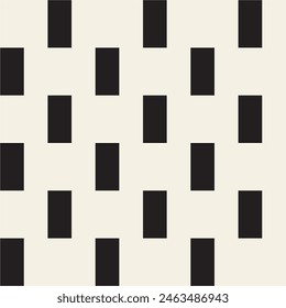 Black and Bone White Rectangle Tiles Seamless Pattern