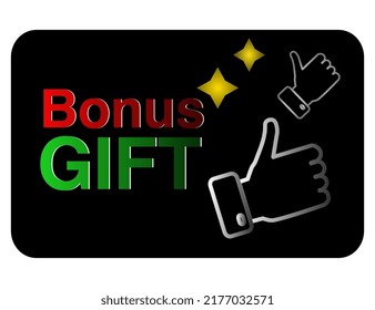 black bonus card of gift like and gradient 