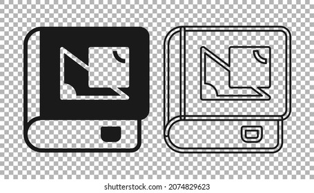 Black Book about geometry icon isolated on transparent background.  Vector