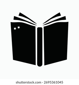 
Icono de diseño de libro negro y aprendizaje de libro abierto 