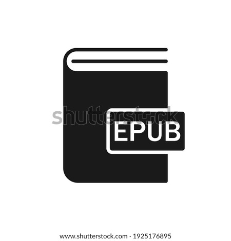 Black Book EPUB format icon. Vector illustration