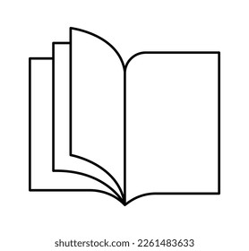 Black book flat icon Chalk illustration Reading literature. Vector illustration