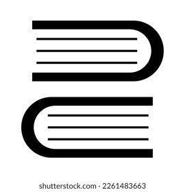 Icono plano del libro negro Icono de la etiqueta Ilustración de lectura literatura. Ilustración del vector