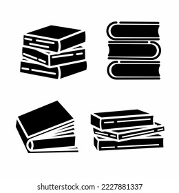 Black book icon collection. Stock vector