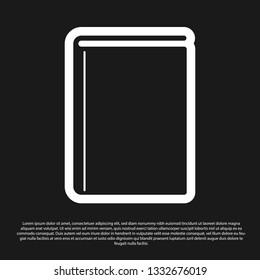 Black Book icon isolated on black background. Vector Illustration