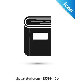 Black Book icon isolated on white background.  Vector Illustration