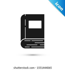 Black Book icon isolated on white background.  Vector Illustration