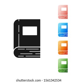 Black Book icon isolated on white background. Set icons colorful. Vector Illustration