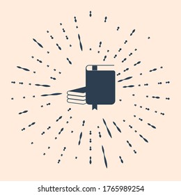 Icono del Libro Negro aislado en fondo beige. Resumen de puntos aleatorios de círculo. Ilustración vectorial