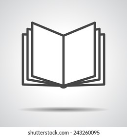 Black book icon isolated on grey background