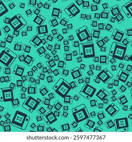 Black Book icon isolated seamless pattern on green background. Second volume.  Vector
