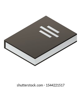Black book icon. Isometric of black book vector icon for web design isolated on white background
