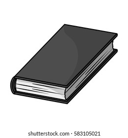 Black book icon in monochrome style isolated on white background. Books symbol stock vector illustration.