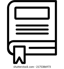 Black Book Icon in Outline Form