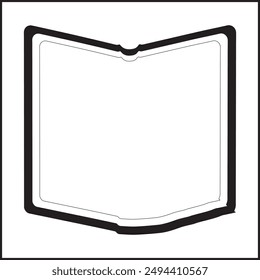 Black Book icon Simple book symbol pictogram  illustration, Cartoon open book and pages. Education concept. Line drawing. Opened books sign store logo. Flying pages. World book day.