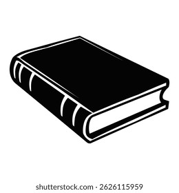 Black book icon style and educational knowledge white background
