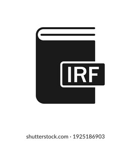 Black Book IRF format icon. Vector illustration