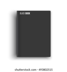 Black book. Notebook. Vector illustration.