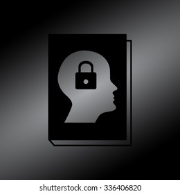 Black book - vector icon with human profile picture
