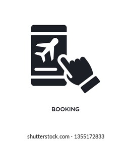 black booking isolated vector icon. simple element illustration from travel concept vector icons. booking editable logo symbol design on white background. can be use for web and mobile