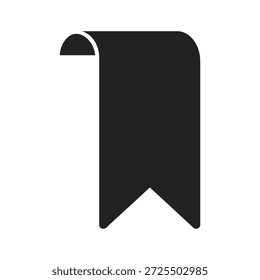 Marcador preto com fundo arredondado e pontiagudo na forma de símbolo de etiqueta de fundo branco
