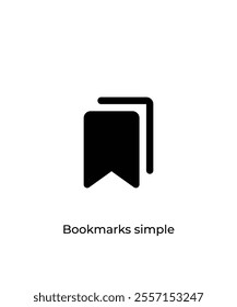 Black Bookmarks simple vector icon