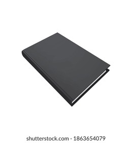 Los libros negros se burlan de la composición con una imagen realista de la ilustración del vector de libros cubiertos de gris.