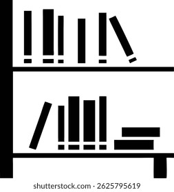Design de silhueta de estante preta com transparência perfeita para temas de educação e literatura