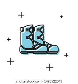 Black Boots icon isolated on white background.  Vector Illustration