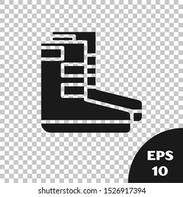 Black Boots icon isolated on transparent background. Diving underwater equipment.  Vector Illustration