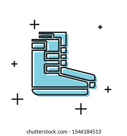Black Boots icon isolated on white background. Diving underwater equipment.  Vector Illustration
