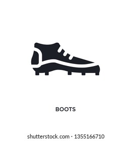 black boots isolated vector icon. simple element illustration from football concept vector icons. boots editable black logo symbol design on white background. can be use for web and mobile