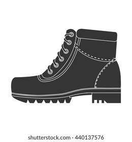 black boots with laces side view over isolated background,vector illustration 