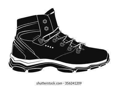 Black boots. Shoes - vector