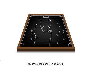 Black bord for soccer planning.soccer field in top view vector design.