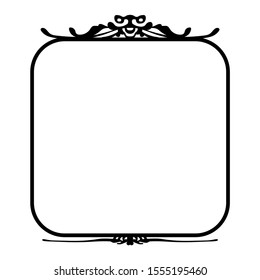 black border or frame. delimiter style floral hand drawing