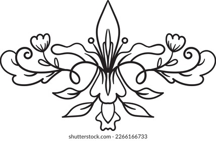 Schwarze Grandschmuck, handgezeichnet, Illustration