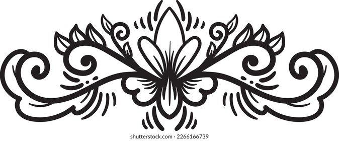 Black border ornaments hand drawn illustration