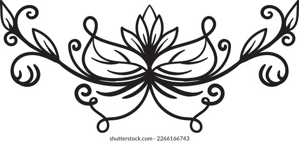 Black border ornaments hand drawn illustration
