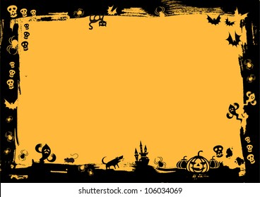 black border in yellow background for halloween