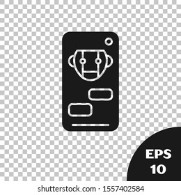 Black Bot icon isolated on transparent background. Robot icon.  Vector Illustration