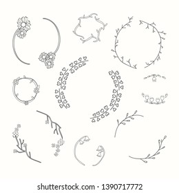 Schwarze botanische Vektorgrafik