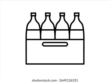 Black bottle box icon on white background