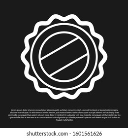 Black Bottle cap icon isolated on black background.  Vector Illustration