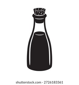 a black bottle with a cap on a white background