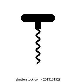 Tornillo de corcho negro sobre fondo blanco, ilustración vectorial