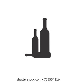 black bottle icon. flat symbol on white background