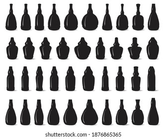 Black bottle icon isolated on white background.  Vector Illustration