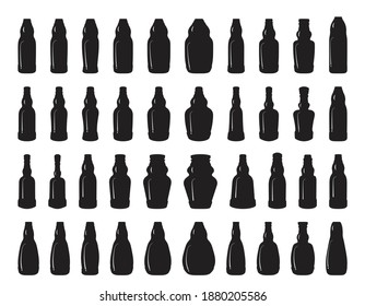Black bottle icon isolated on white background.  Vector Illustration